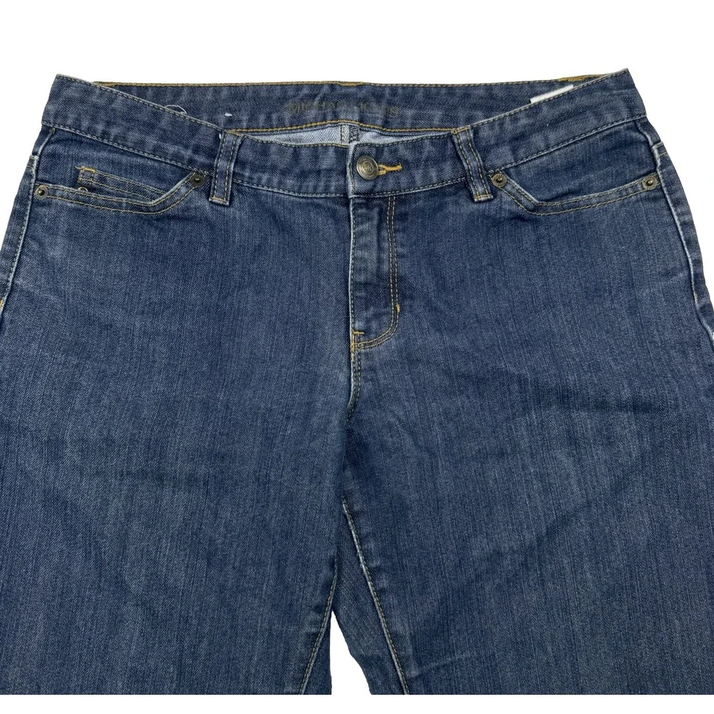 MK Michael Kors Jeans Women's Size 8 Mid Rise Ankle Crop Stretch‎ Dark Wash Blue